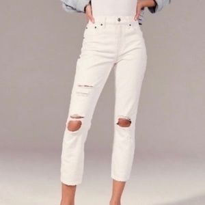 Abercrombie & Fitch Distressed High Rise Mom Jean